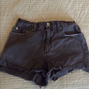 Pistola Black Jean Shorts High-Waisted Frayed Hem